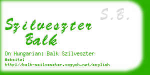 szilveszter balk business card